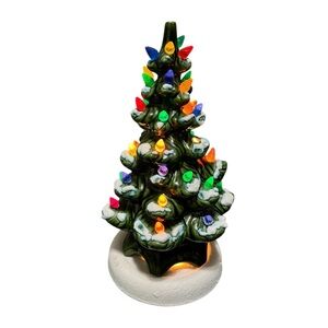 Vintage 1978 Green Ceramic Christmas Tree 12"